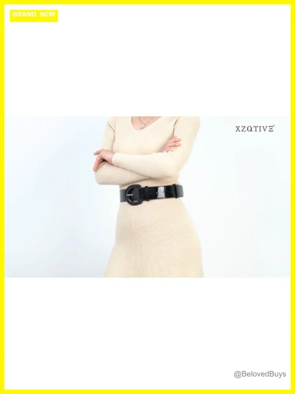 Wide Patent Leather Belt Vintage Buckle Waist Belt for Dresses Jeans Coats